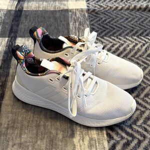 adidas Women's White Sneakers with Colorful Pattern